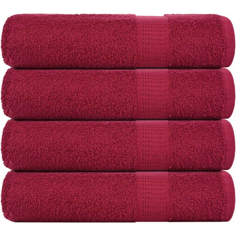 Badehåndklæder FROGN 4 stk. 100x150 cm - Bordeaux, 360 gsm