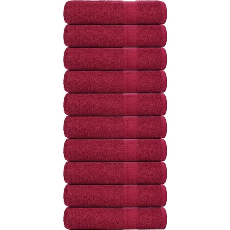 Badehåndklæder FROGN 10 stk. bordeaux 100x150 cm 360 gsm