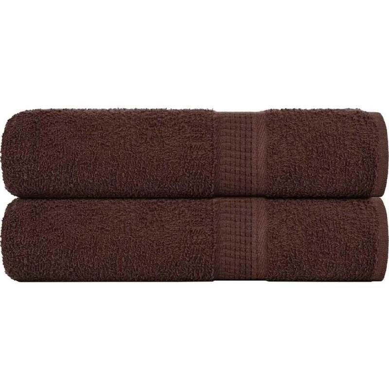 FROGN brusehåndklæder 2 stk. 70x140 cm 360 gsm - Brun
