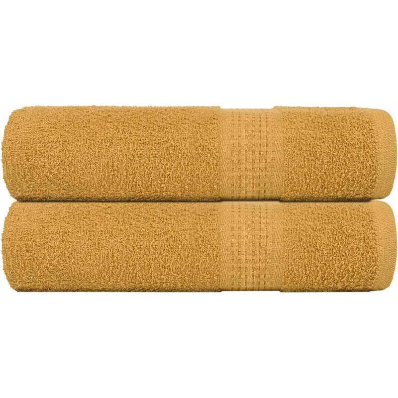 Brusehåndklæder FROGN 2 stk. 70x140 cm - Guld (360 gsm)