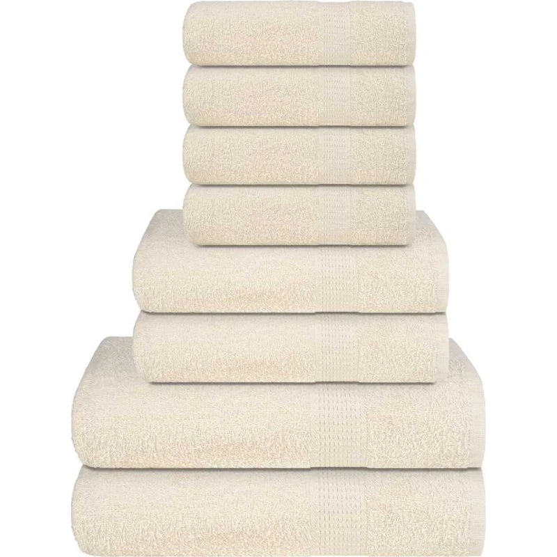 8-delt håndklædesæt FROGN 360 g/m² - creme, 100% bomuld