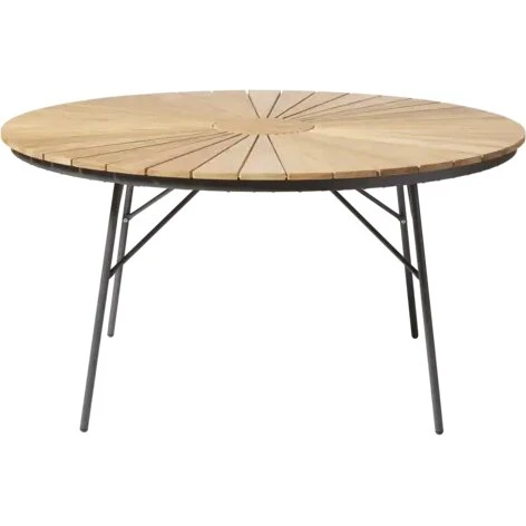 Cinas Ellen havebord Ø150 cm - antracit stel/teak