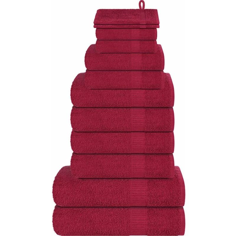 FROGN 12-delt håndklædesæt bordeaux 360 g/m²