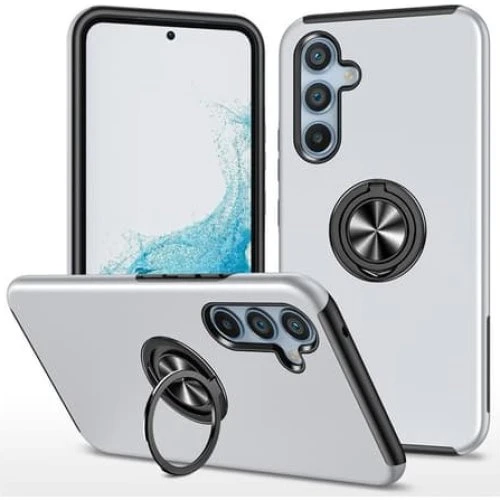 Samsung Galaxy S26+ Hybridcover med Ringholder og Stand – Sølv
