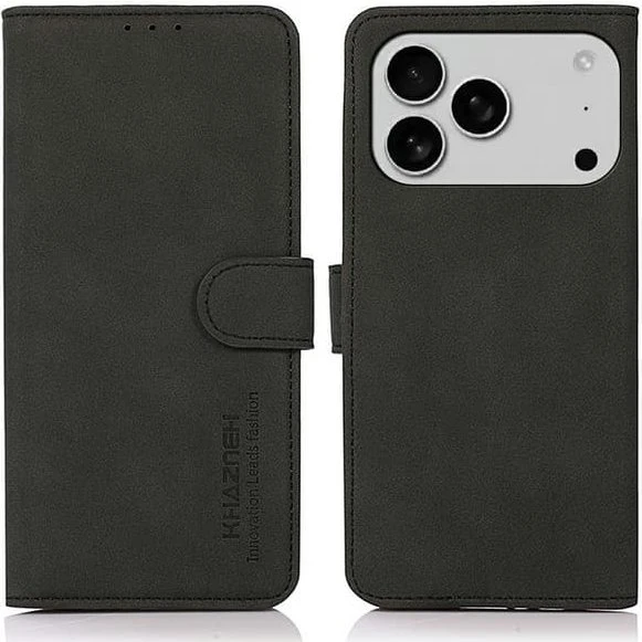 KHAZNEH Pungcover til iPhone 17 Pro Max - Sort PU-læder