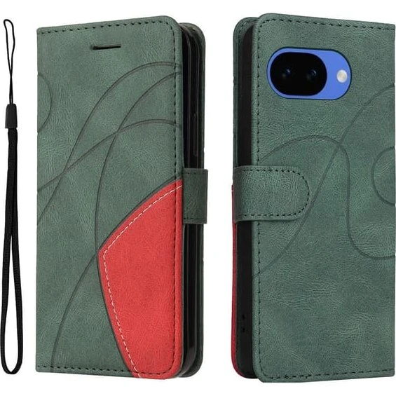 Google Pixel 10a Pungcover med Stander - Grøn Tofarvet