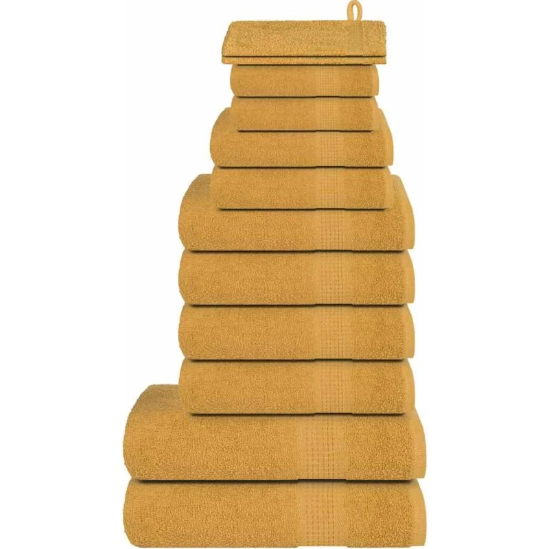 12-delt håndklædesæt FROGN guld 360 g/m²