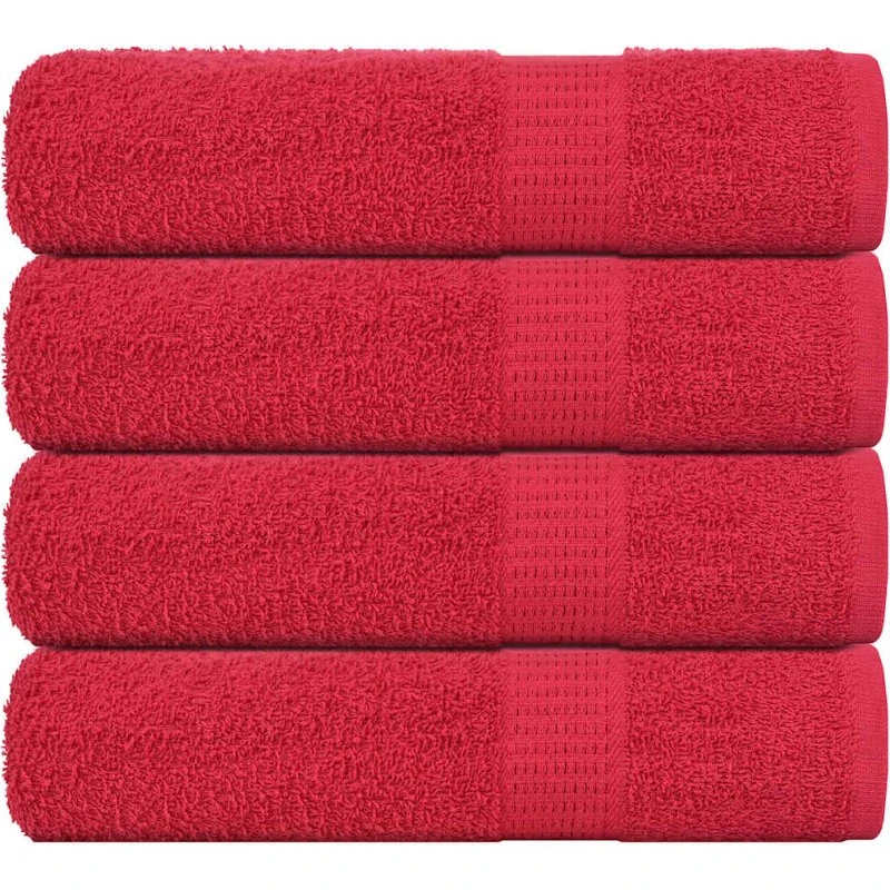 Badehåndklæder FROGN 4 stk. rød 100x150 cm 360 gsm
