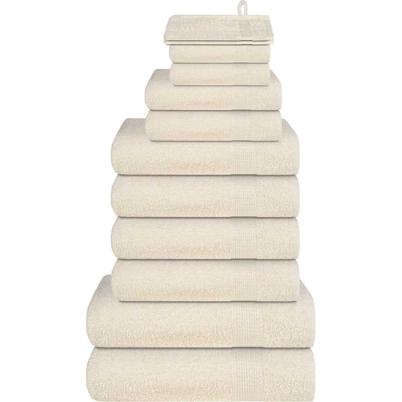 12-delt håndklædesæt FROGN creme 360 g/m²