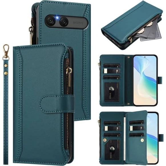 Sony Xperia 10 VII Etui med Lynlåspung og Stativ