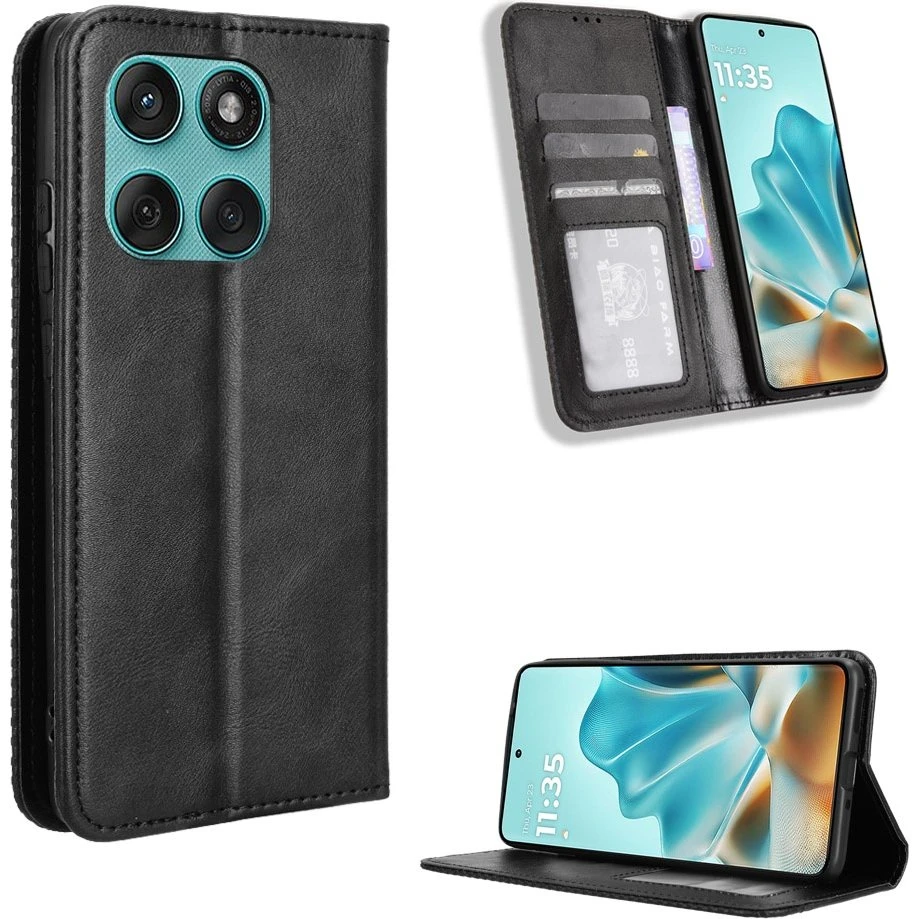 Motorola Edge 60 5G / 60 Fusion 5G Wallet Case med Stand - Sort