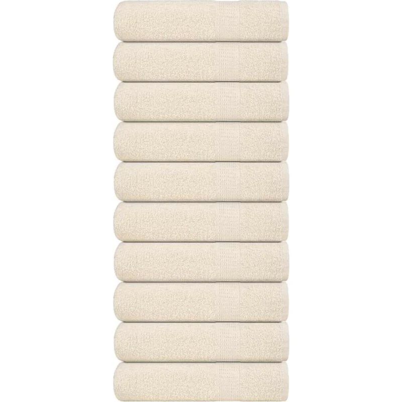 Brusehåndklæder FROGN 10 stk creme 70x140 cm 360 gsm