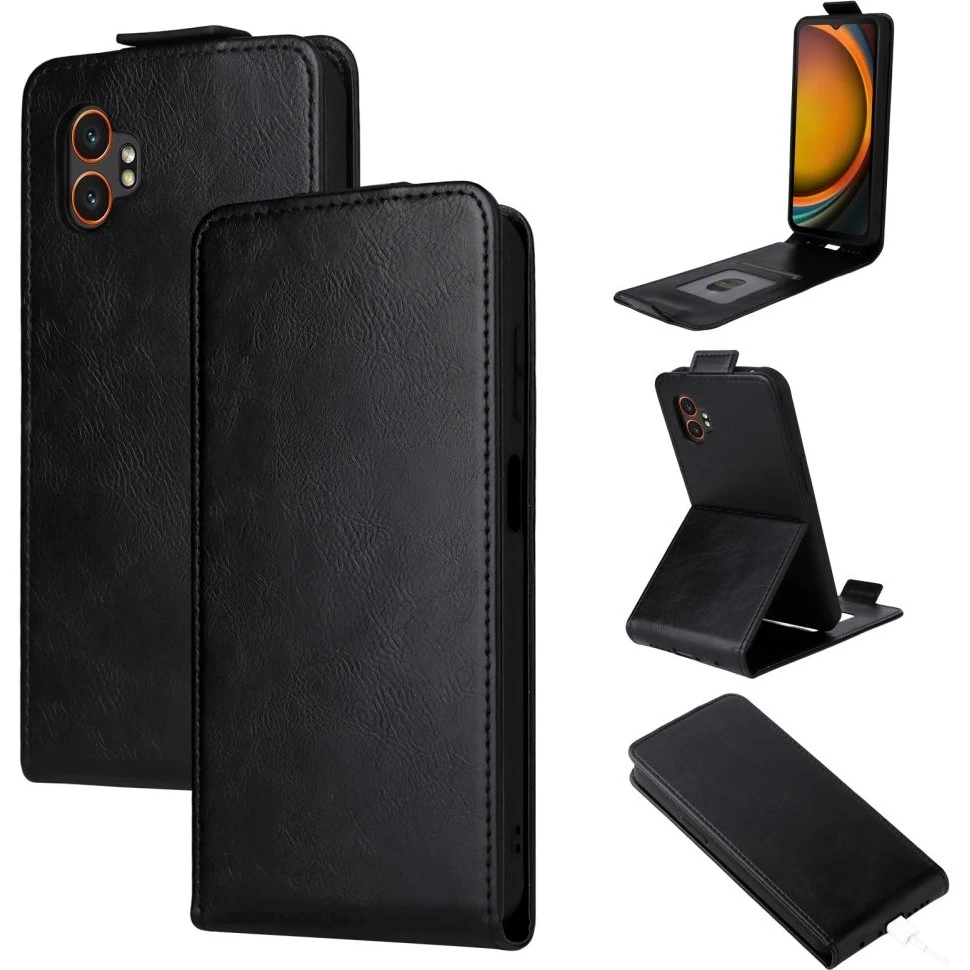 SKALO Samsung XCover7 Pro Vertikalt PU-læder Cover - Sort