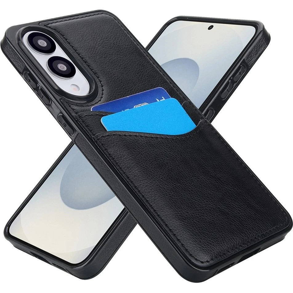 SKALO Samsung S25 Edge PU-Læder Kortholder Cover - Sort