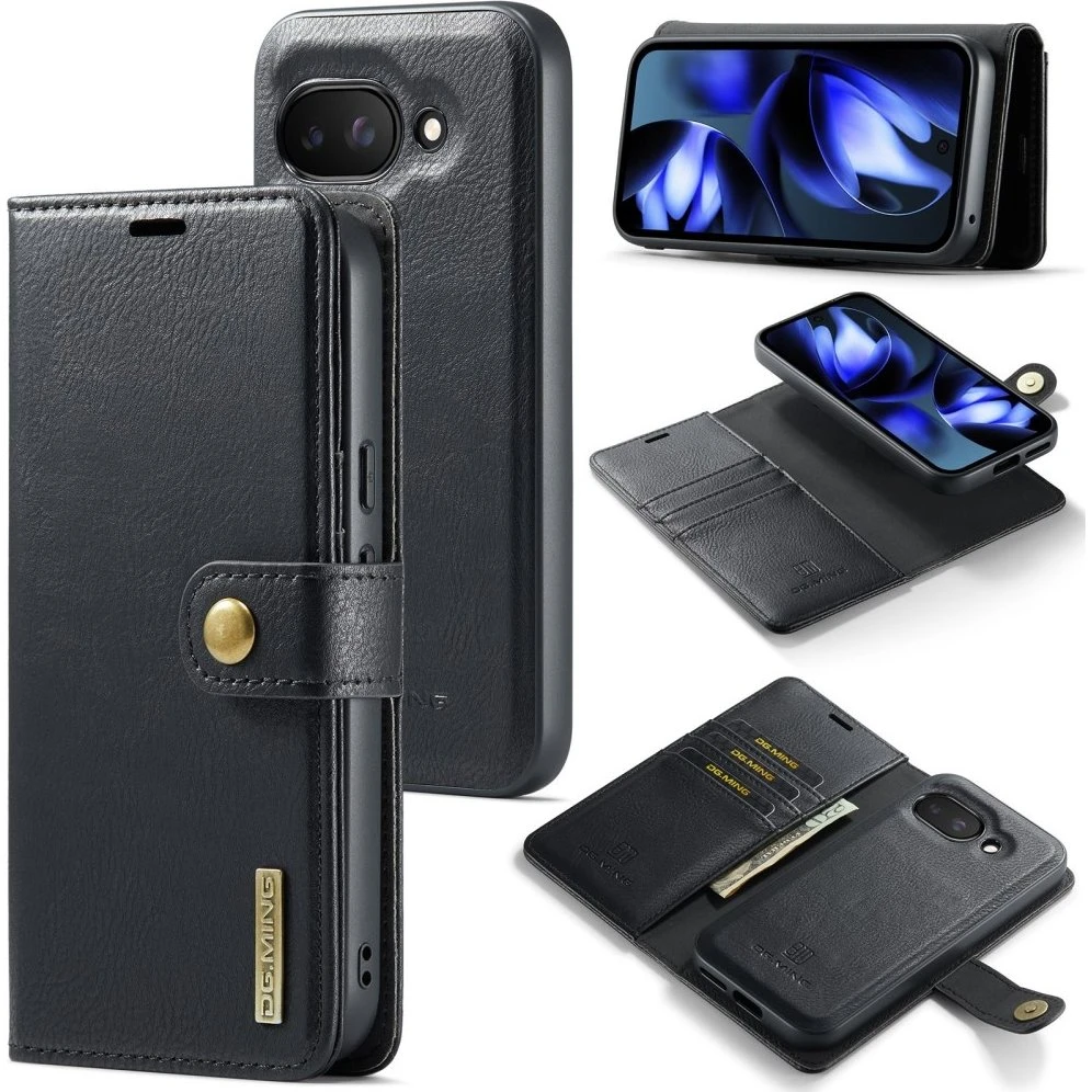 DG MING Google Pixel 9a 2-i-1 Magnet Flip Cover - Sort