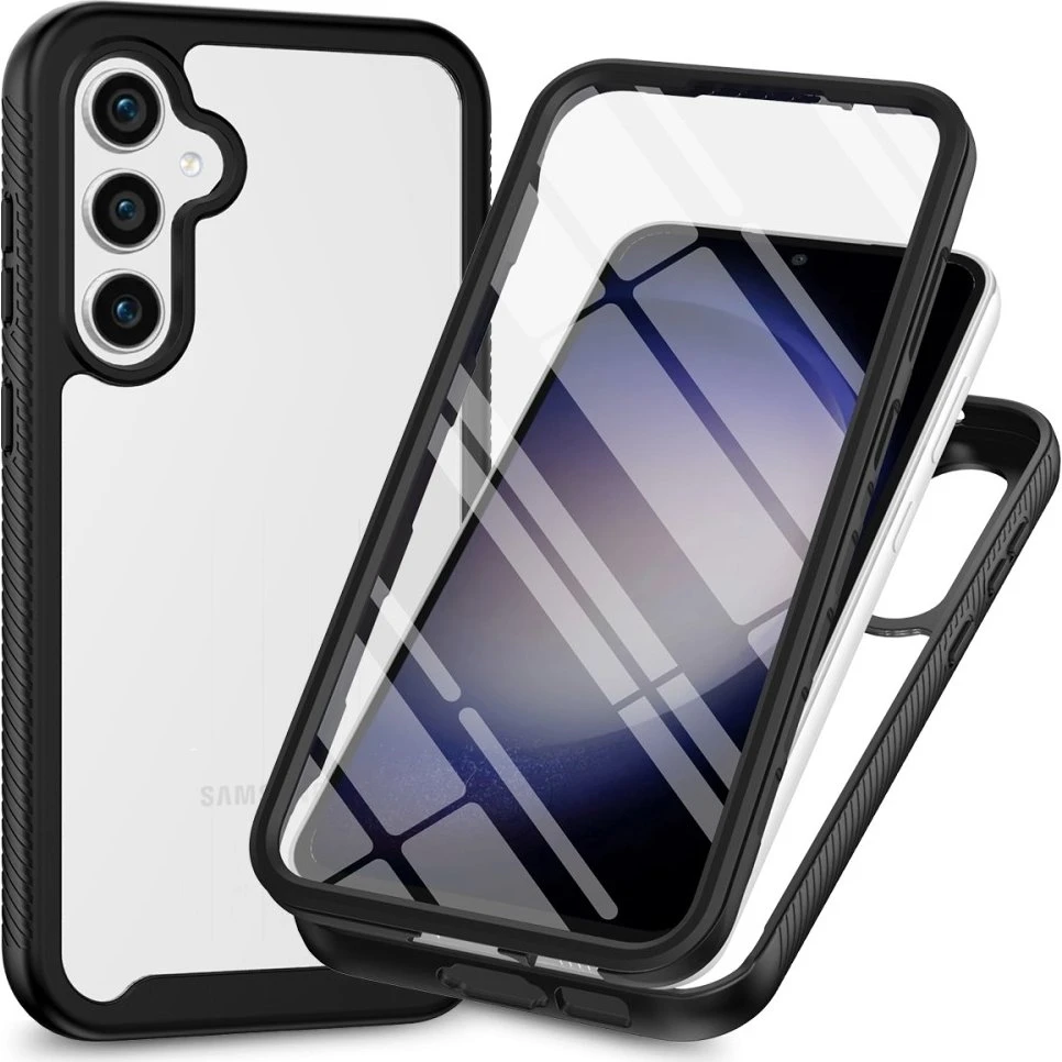 SKALO Samsung A56 5G Shockproof Clear Hybrid Cover - Sort