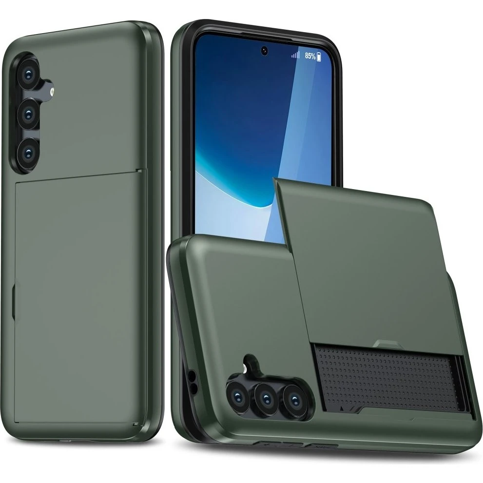 SKALO Samsung A56 5G Armor Kortholder Cover - Grøn