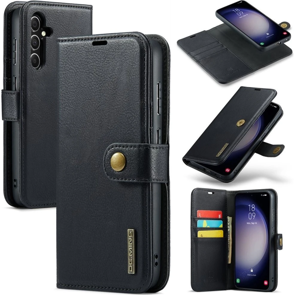 DG MING Samsung S25 2-i-1 Magnet Flip Cover - Sort