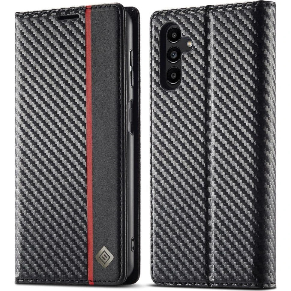 SKALO Samsung S25+ LC.IMEEKE Carbon Fiber Flip Cover - Sort