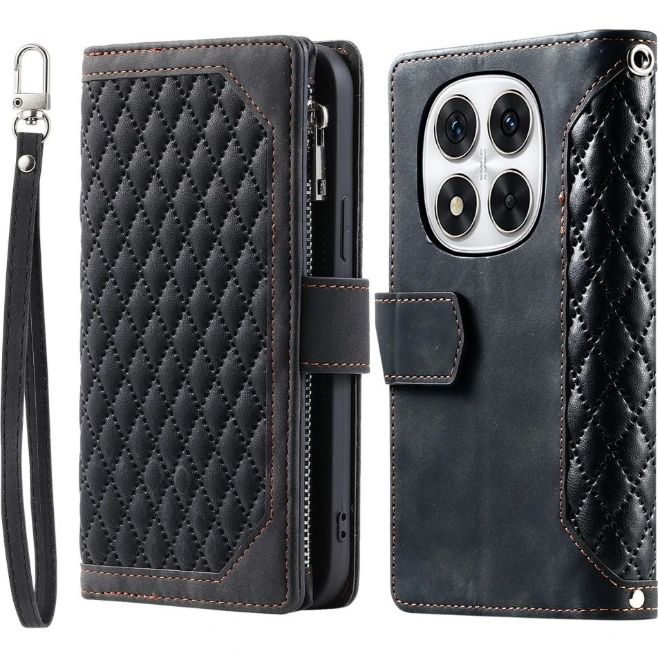 SKALO Xiaomi Redmi Note 14 Pro 5G Wallet Flip Cover - Sort