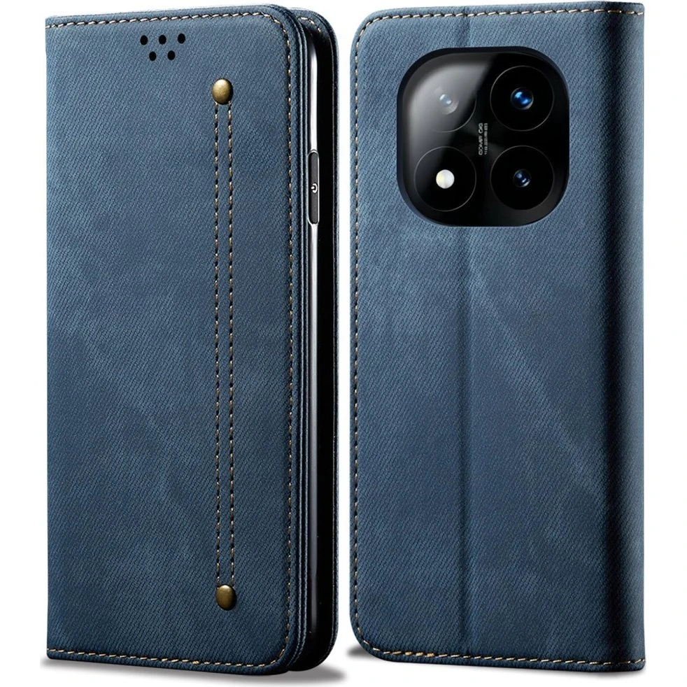 SKALO Xiaomi Redmi Note 14 Pro 5G Jeans Flip Cover - Blå