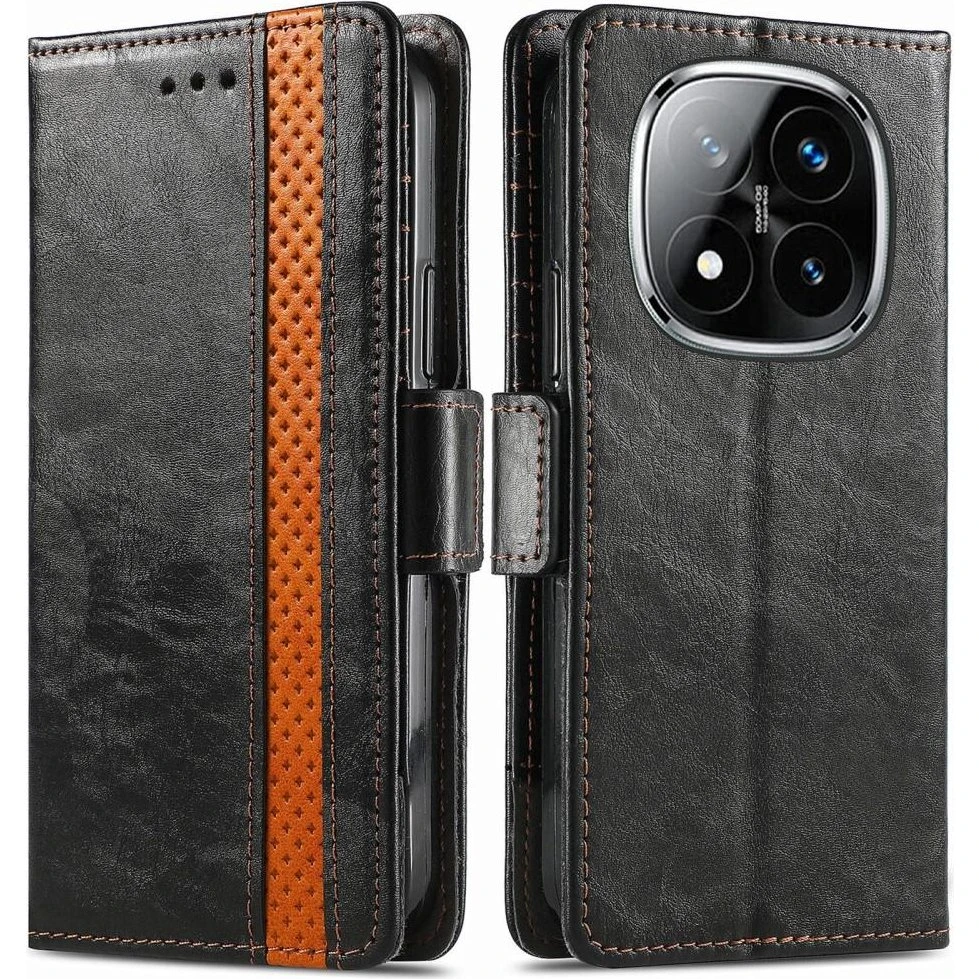 SKALO Caseneo 002 Premium Flip Cover til Xiaomi Redmi Note 14 Pro 5G - Sort