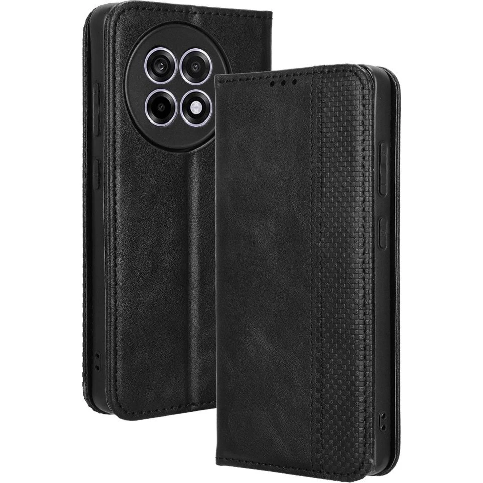 SKALO OnePlus 13R Embossed Premium Flip Cover - Sort