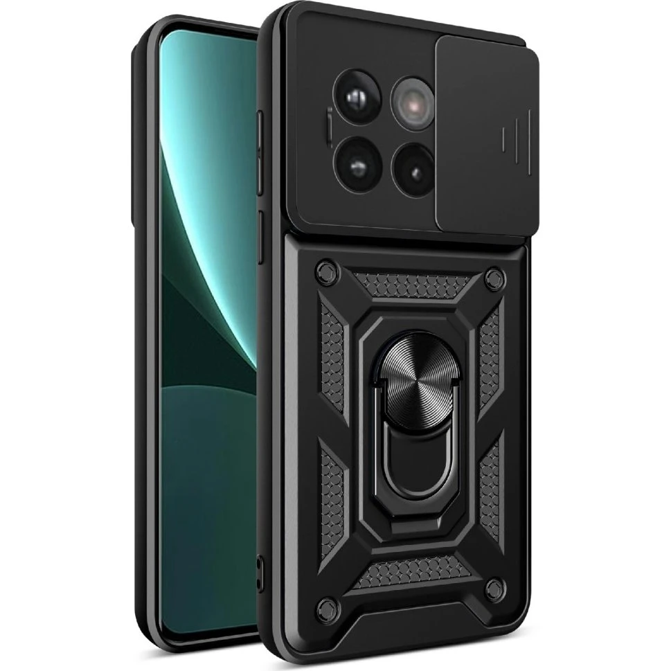 SKALO OnePlus 13R Armor Metal Ring Cover - Sort