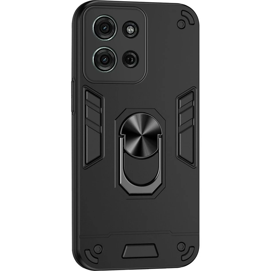 SKALO Motorola Moto G75 5G Armor Metallring Cover - Sort