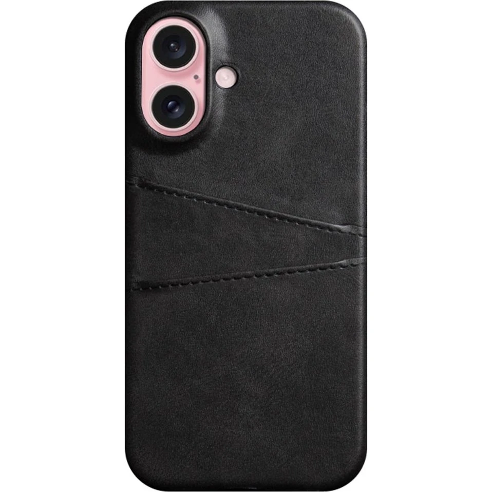 SKALO iPhone 16 Plus PU-læder Kortholder Cover - Sort