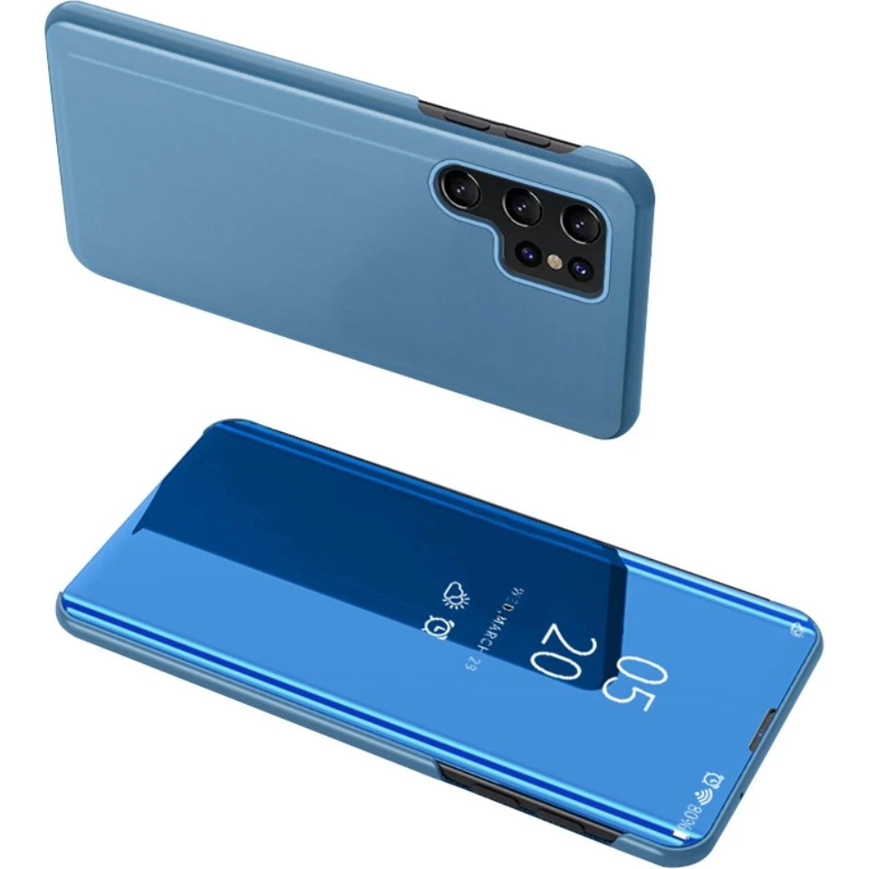 SKALO Samsung S24 Ultra Clear View Flip Cover - Blå