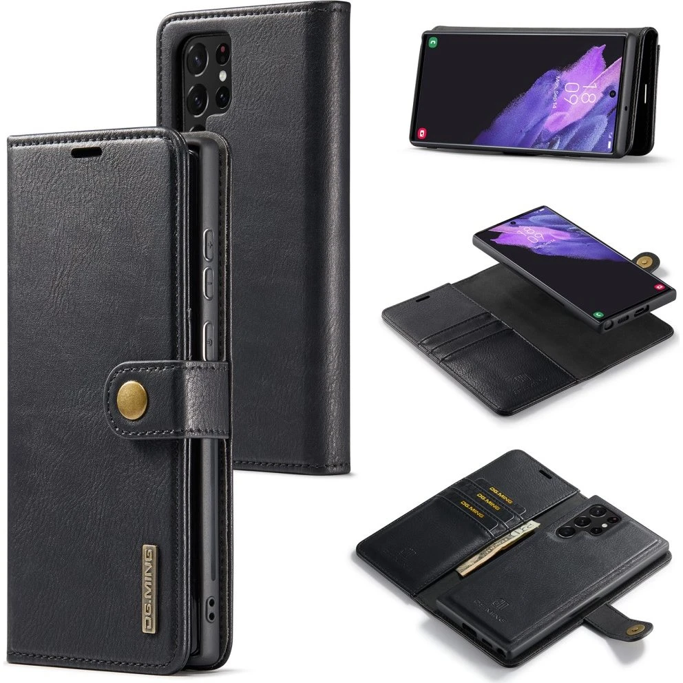 DG MING Samsung S24 Ultra 2-i-1 Magnet Pungetui - Sort