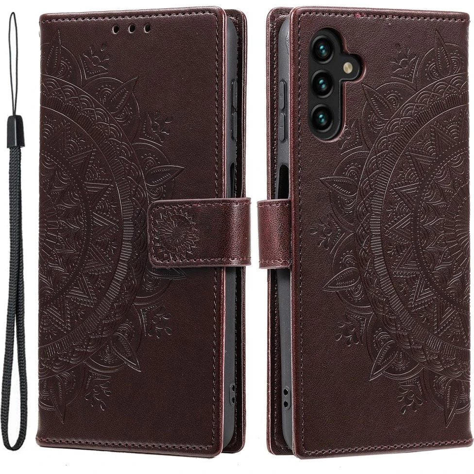SKALO Samsung S24 Mandala Flip Cover - Brun