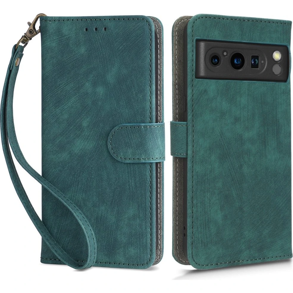 SKALO Flip Cover til Google Pixel 8 Pro - Grøn PU-læder