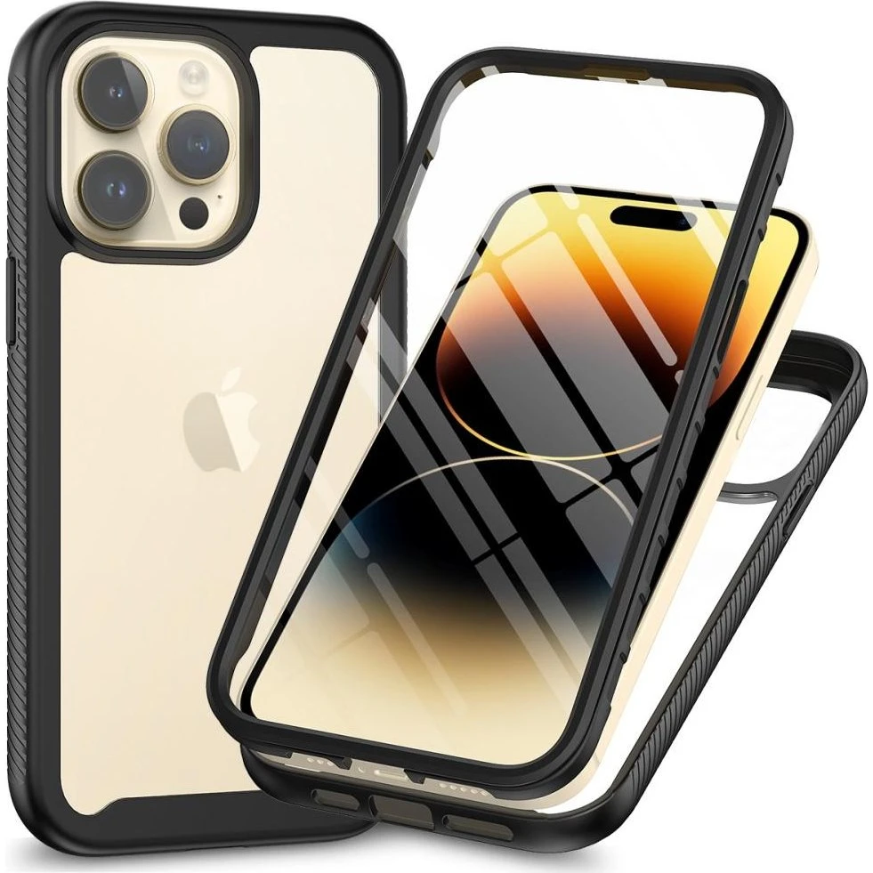 SKALO iPhone 15 Pro Max Stødsikkert Hybrid Cover + Skærmbeskyttelse