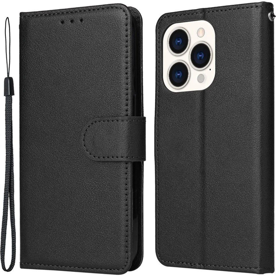 SKALO iPhone 15 Plus Flip Cover m. pung i PU-læder - Sort