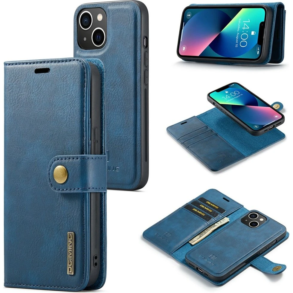 DG MING iPhone 15 2-i-1 Magnet Pungetui - Blå