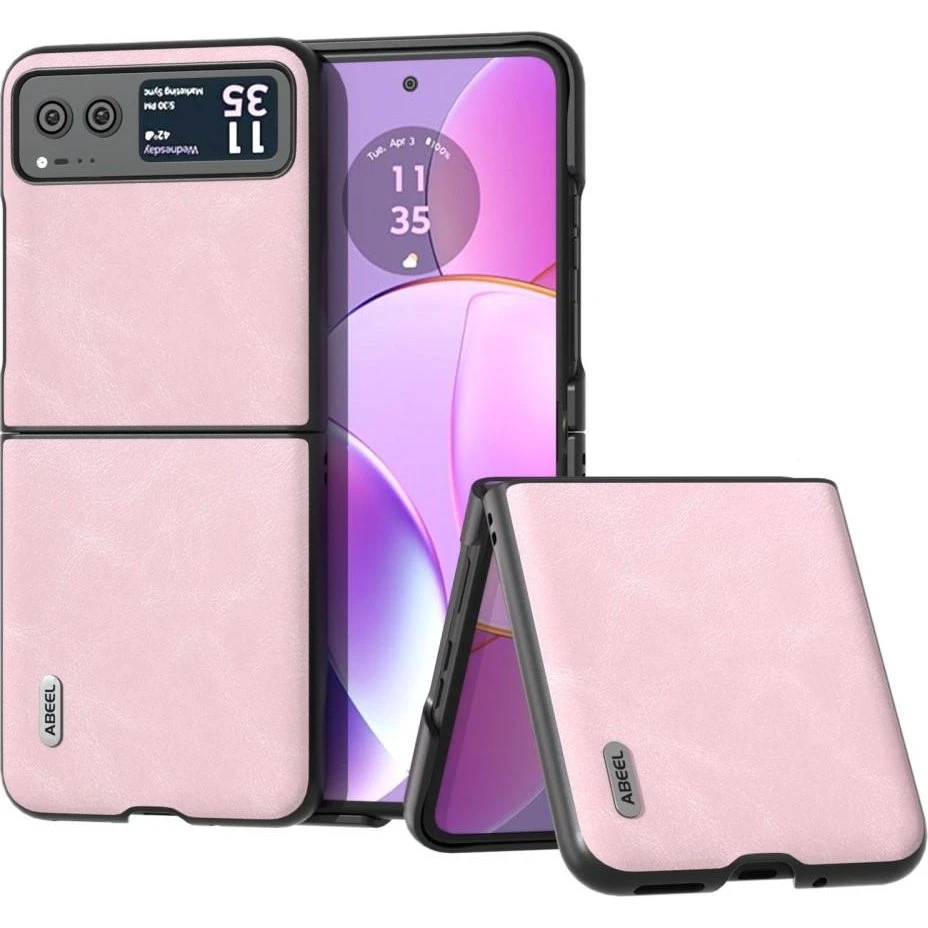 SKALO Motorola Razr 40 5G Cover i pink PU-læder
