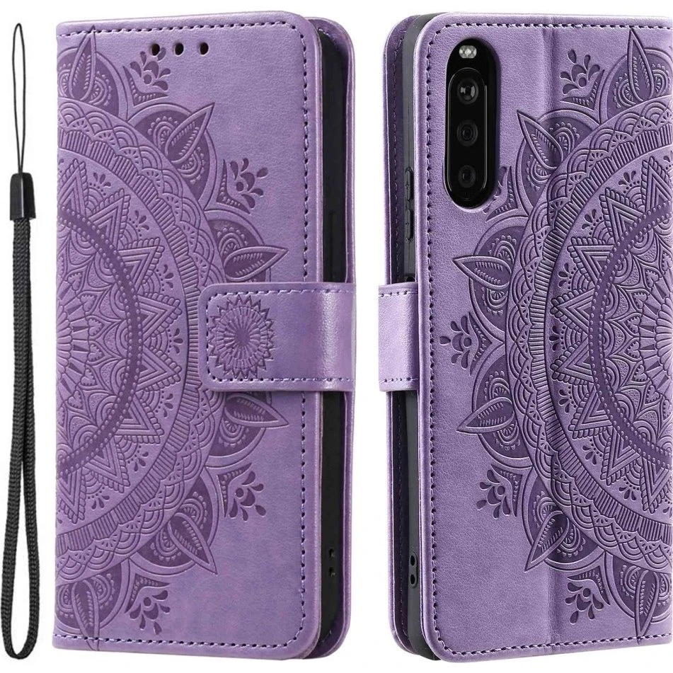 SKALO Sony Xperia 10 V Mandala Flip Cover - Lilla