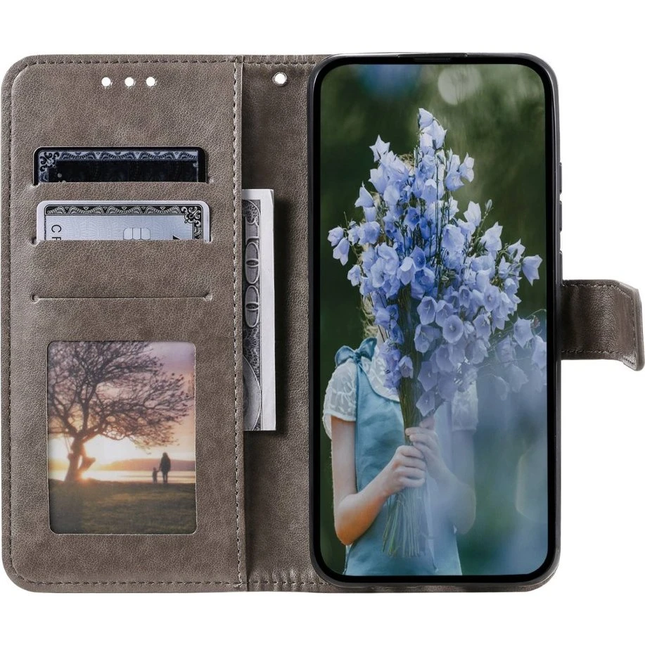 SKALO Sony Xperia 10 V Mandala Flip Cover - Grå