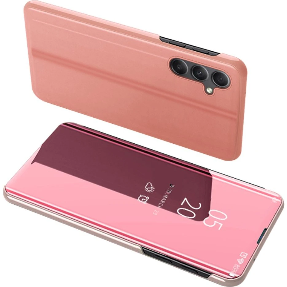 SKALO Samsung A34 5G Clear View Flip Cover - Rosa guld