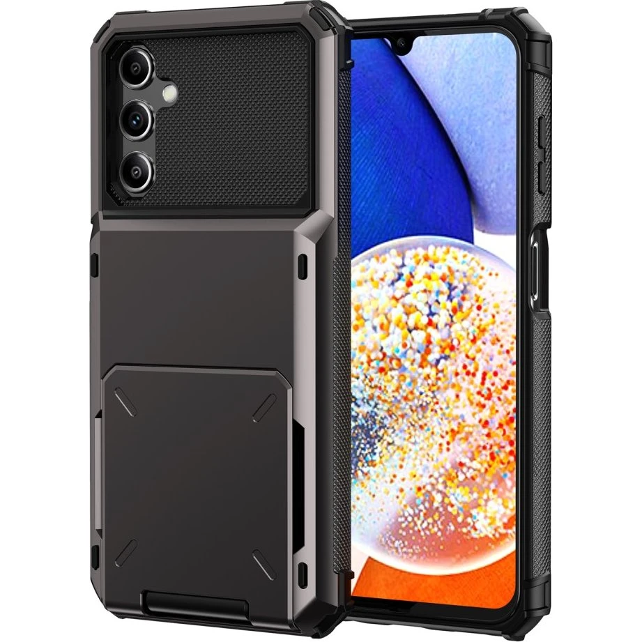 SKALO Samsung Galaxy A34 5G Armor Cover med kortholder - Sort