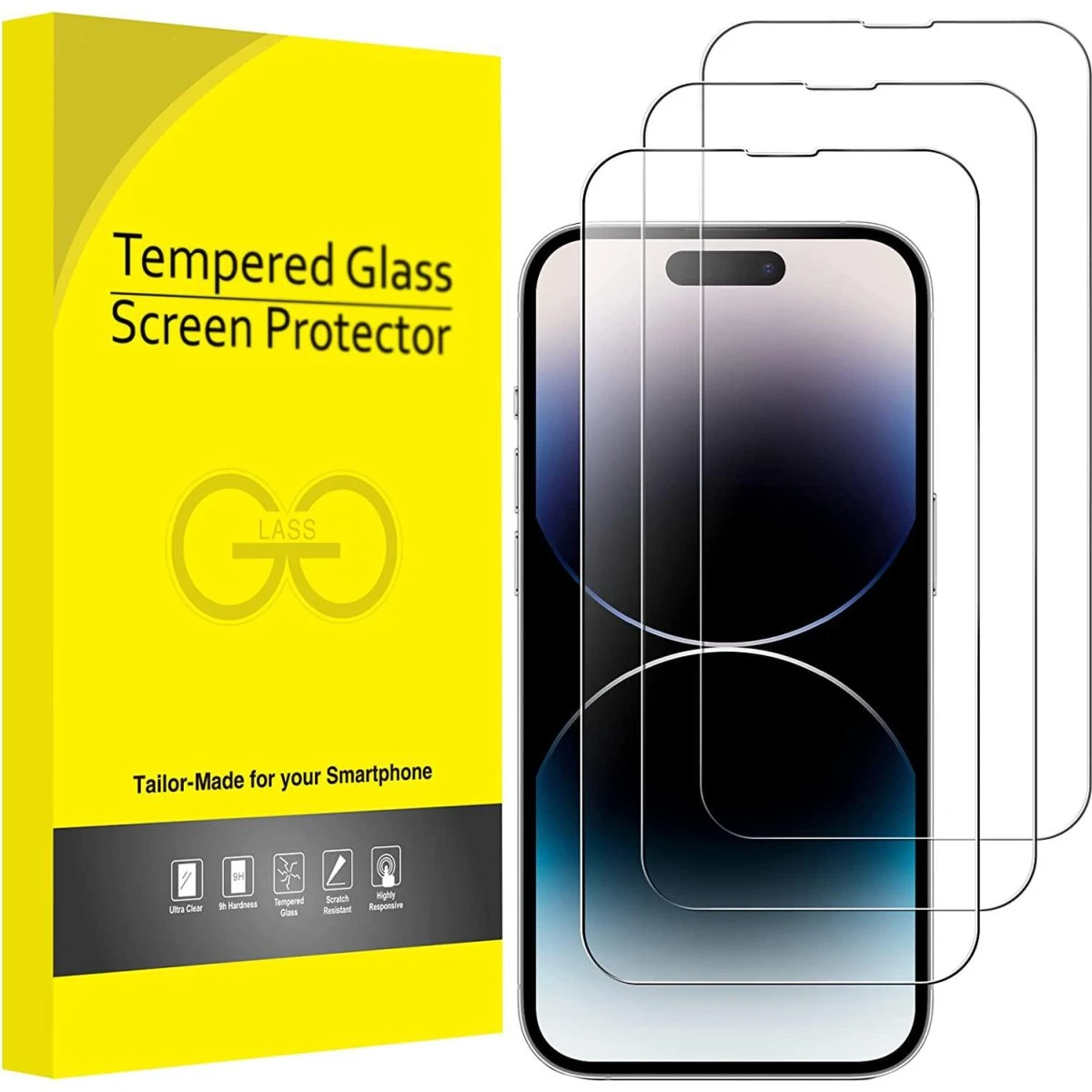 3X Hærdet Glas Skærmbeskyttelse til iPhone 13 Pro Max / 14 Pro Max