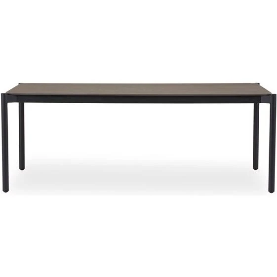 Ida Havebord 204x104 cm – Grå stone look, sort stel