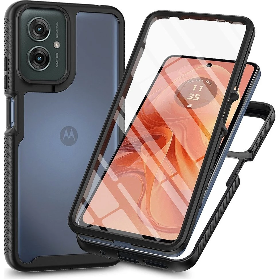 Motorola Moto G55 Cover med Skærmbeskytter - Sort