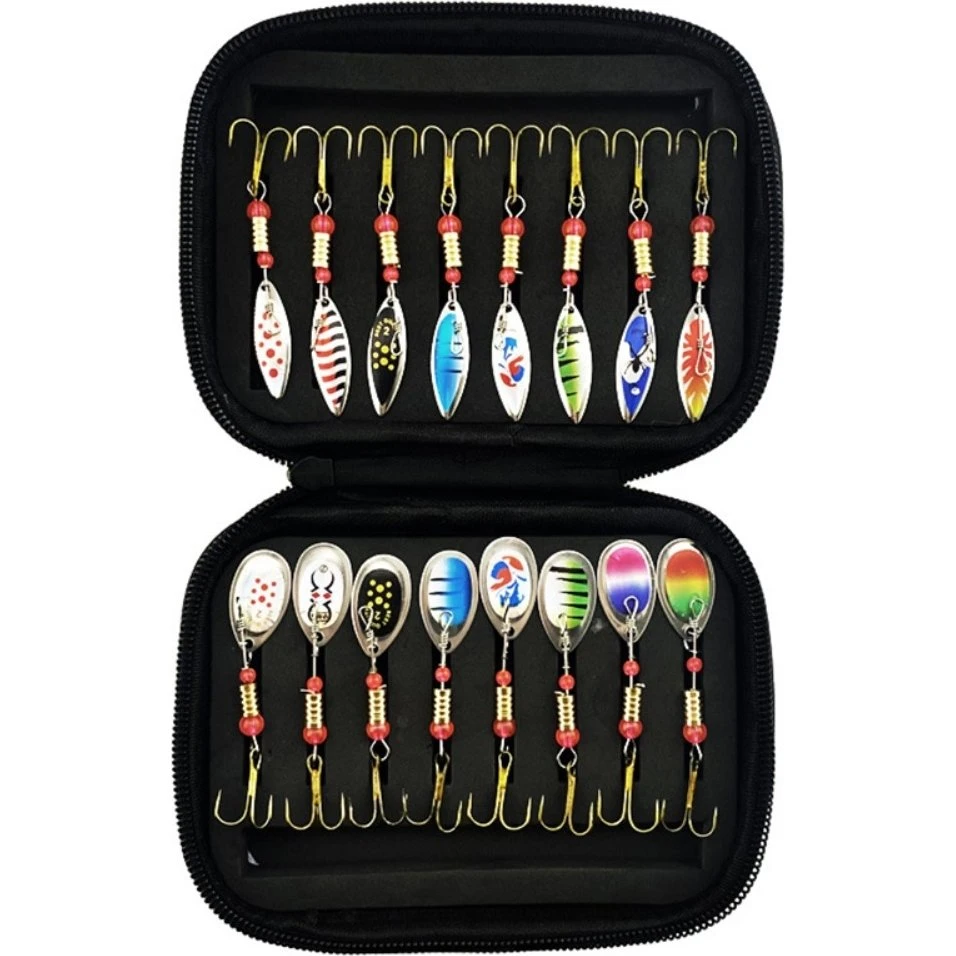 16 stk. Metal Spinner Bait 3g med opbevaringstaske - Stil B