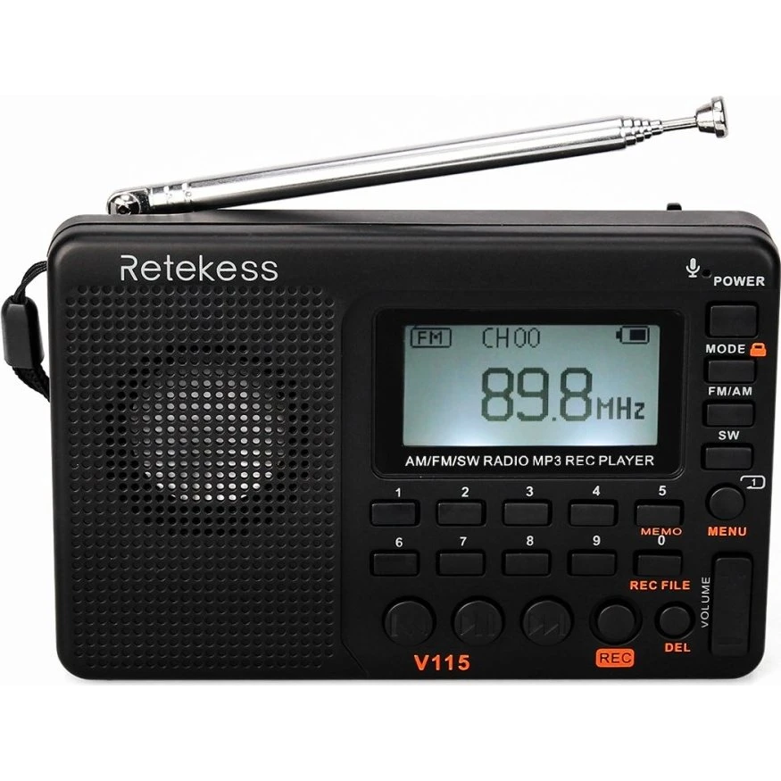 RETEKESS V-115 Bærbar AM/FM Radio & MP3-afspiller