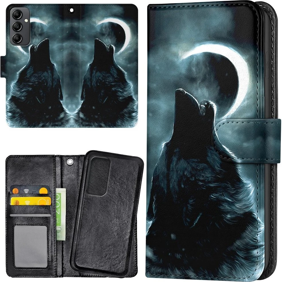 Samsung Galaxy S24 Mobilcover Wolf med kortholder og pung