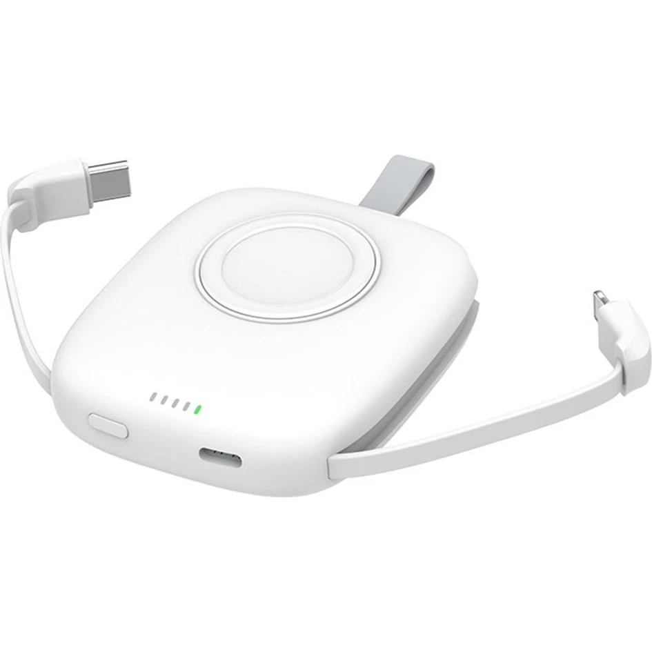 S3 5000mAh Powerbank med Type-C, Lightning og Apple Watch-lader