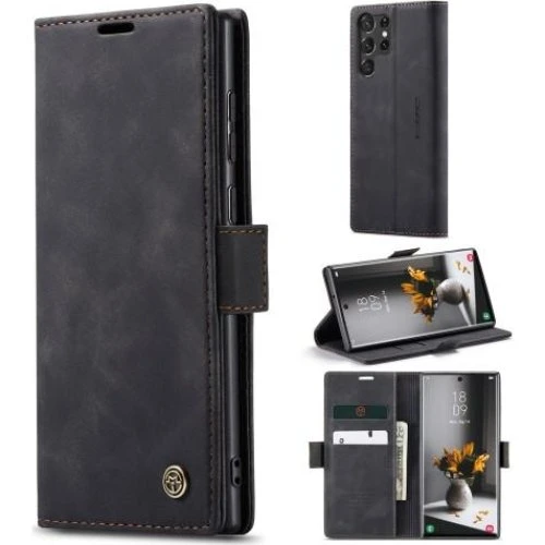 CASEME Retro Pung Taske til Samsung Galaxy S23 Ultra - Sort